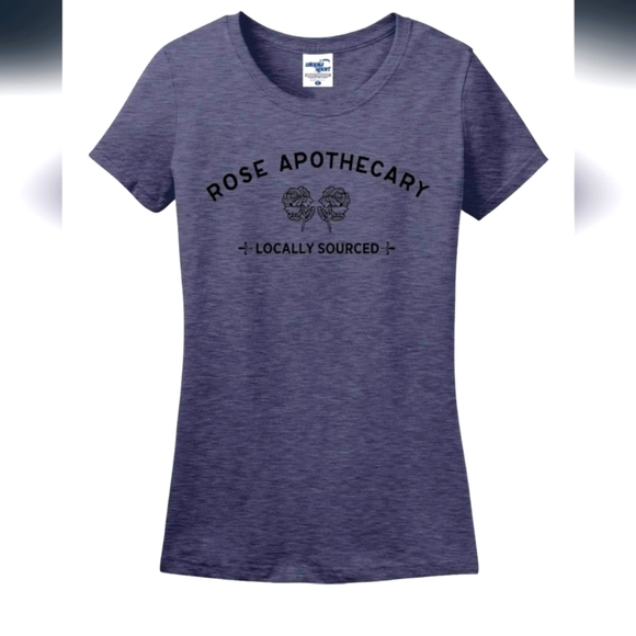 Rose Apothecary Schitts Creek  Tee Vintage heathered navy Short Sleeve Sz S - Picture 7 of 9